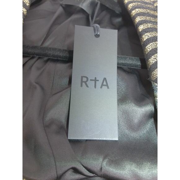 RTA Denim Womens Iggy Blazer Metallic Lurex Stripe Size XS New - Picture 3 of 8